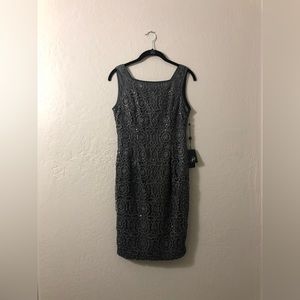 Adrianna Papell Metallic Lace with Sequins